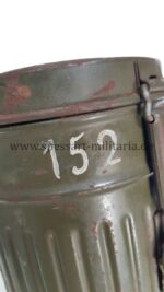 Wehrmacht Gasmaske mit Behälter 1940 Luftgaupostamt Brüssel – Bild 5