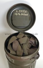 Wehrmacht Gasmaske mit Behälter 1940 Luftgaupostamt Brüssel – Bild 8