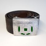 Koppelschloss der Waffen SS Aluminium (renazifiziert) RZM 36/37 SS mit Lederriemen