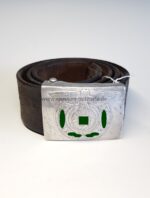 Koppelschloss der Waffen SS Aluminium (renazifiziert) RZM 36/37 SS mit Lederriemen