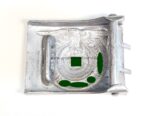Koppelschloss der Waffen SS Aluminium (renazifiziert) RZM 36/37 SS mit Lederriemen – Bild 2