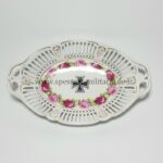 Patriotische Porzellan Obstschale mit Eisernem Kreuz und Rosen