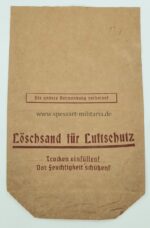 Papiertüte Löschsand für Luftschutz