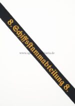 Kriegsmarine Mützenband "8. Schiffsstammabteilung 8." für Mannschaften