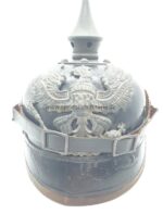 Preußen 1.Weltkrieg, feldgraue Pickelhaube für Mannschaften Lübeck/ Hamburg – Bild 6