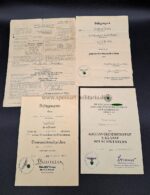 Urkunden des Obergefreiten Wecker, 5./ I.R.256