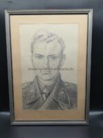 Große Bleistiftzeichnung Panzermann