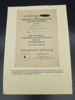 Ostmedaille mit Verleihungstüte und Urkunde, Hst. 18 - "Karl Wurster KG, Markneukirchen", Winterschlacht im Osten 1941/42 – Bild 2