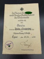 Urkunden des Gefreiten Sonnenberg Stab Artillerie Regiment 6 – Bild 3