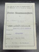 Dokumente Familie Freese, Sturmboot Führerschein auf dem Rhein, Pionier Ers.u.Aus.Batt 33 – Bild 4