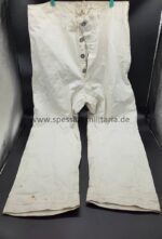 Weiße Drillich/Exerzierhose Marine Infanterie Kaiserreich, selten