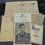 Luftwaffe Urkunden und Dokumente Emil Müller aus Karlsruhe, 1./Reserve Flakabt. 266, 3./Reserve Flakabt. 523, 1./Flakregiment 141
