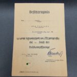 Besitzzeugnis Nahkampfspange 1. Stufe, 5.(Stabs)Geb.Jäg.Rgt.99