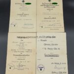 Urkunden des Stabsgefreiten Fischer 1. Panzer Nachr.Abtl.83, 1.Nachr.Abtl.356, Russland, Italien