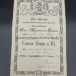 Urkunde Eisernes Kreuz 2. Klasse 1914, Inf Rgt 116