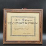 Urkunde Eisernes Kreuz 2. Klasse 1914, Inf. Rgt. 28.