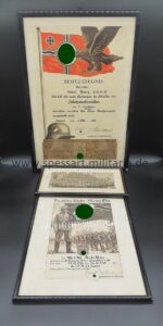 Urkunden den Uffz Marz 3. Inf. Rgt 88 Hanau