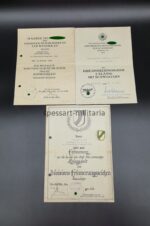 Urkundengruppe 34 Infanterie Division mit Urkunden und Abzeichen