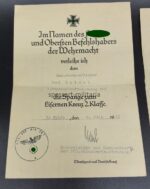 Wehrmacht Heer, Wehrpass & Urkunden (Wiederholungsspange) des Sanitätsunteroffiziers Paul Beimel aus Langen-Brück, Liegnitz (Schlesien), 1.Krankenkraftwagen Zug 263 (263. Infanterie Division) Frankreich, Westfront – Bild 2