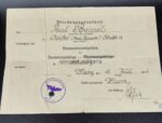 Wehrmacht Heer, Wehrpass & Urkunden (Wiederholungsspange) des Sanitätsunteroffiziers Paul Beimel aus Langen-Brück, Liegnitz (Schlesien), 1.Krankenkraftwagen Zug 263 (263. Infanterie Division) Frankreich, Westfront – Bild 3