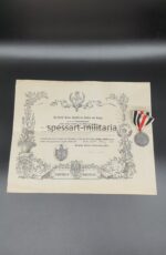 Preussen. 1870/71. Kriegsdenkmünze für Nichtkämpfer (Stahl) mit Urkunde