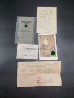 Wehrmacht Heer, Wehrpass des Grenadiers Richard Hey aus Neunkirchen (Daun), 11./Grenadier Regiment 283, (96. Infanterie-Division) Wolchow