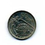 Spanien 50 Pesetas 1957 Franco Münze