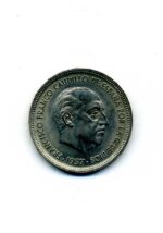 Spanien 50 Pesetas 1957 Franco Münze – Bild 2