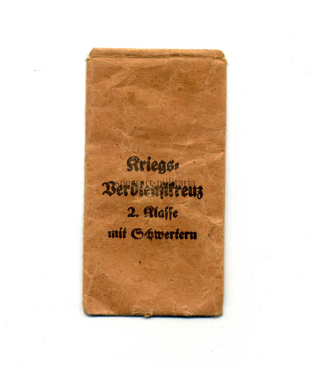 imga008 Tüte Kriegsverdienstkreuz 2. Klasse 1939 mit Schwertern, Ph Türk, Wien – Bild 1