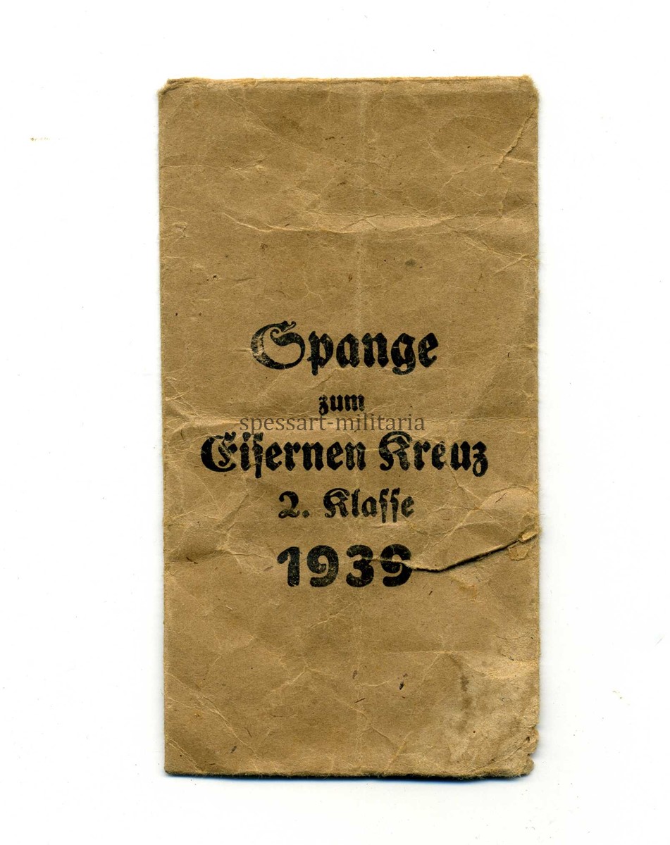 imga022 Tüte Spange zum Eisernen Kreuz 2. Klasse 1939 - Hst. Ziemer & Söhne, Oberstein – Bild 1
