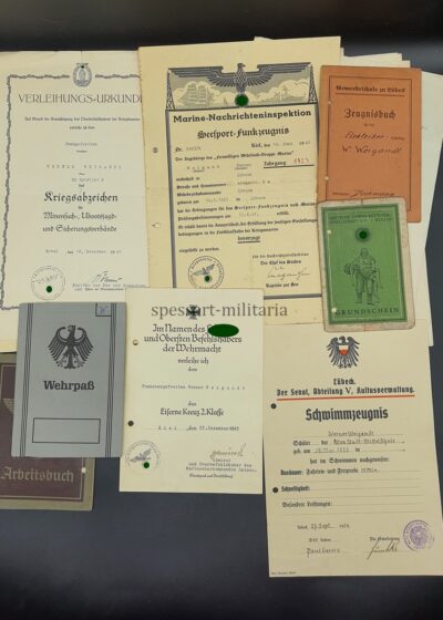 Dokumente Funkobergefreiter Weigandt aus Lübeck Kriegsmarine/Bundesmarine