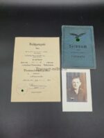 Urkunde und Soldbuch 3.Vw.Kp.Pz.A.A.Hermann Göring, Italien Sizilien