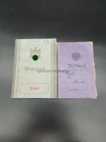 Wehrpass und Militärpaß des Musketiers (Trainsoldat) Otto Heider aus Wetzleben (Wolfenbüttel) 1.Ers. Btl. I.R. 92 Braunschweig (Westfront)