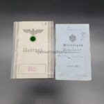 Wehrpass und Militärpaß des Kanoniers Otto Gaudian aus Neubewerdick (Neustettin), Fernsprechabteilung 479 (Westfront)
