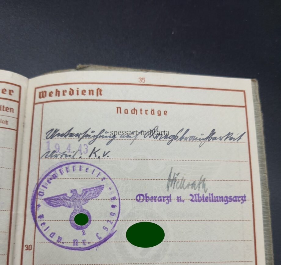 Wehrpass des Unteroffiziers Heinrich Thomas aus Oppenheim/Schornsheim, Inf. Rgt. 650, Sperrfeuerbatterie 132, 2./schw. Flakabt. 540 (Halle-Leuna) 14. Flak-Division – Bild 11
