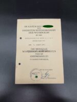 Urkunde Ostmedaille Feldpostamt 444