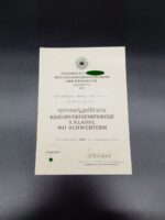 Urkunde Kriegsverdienstkreuz 2. Klasse mit Schwertern II./Gren. Rgt. 317