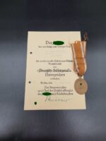 Schutzwall Ehrenzeichen mit Urkunde
