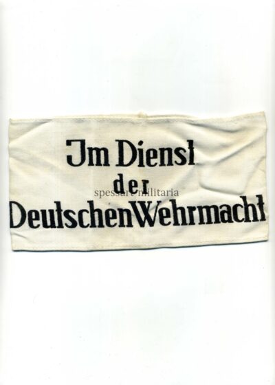 Wehrmacht, Armbinde für Zivilangehörige der Wehrmacht "Im Dienst der Deutschen Wehrmacht"