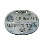 Erkennungsmarke 3. Kompanie Infanterie Ersatz Bataillon 317