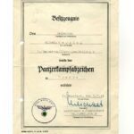 Urkunde 3. Panzer Aufklärungsabteilung 8