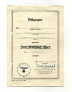 Urkunde 3. Panzer Aufklärungsabteilung 8