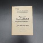 Panzer-Beschußtafel 7,5cm Pak 40