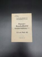 Panzer-Beschußtafel 7,5cm Pak 40