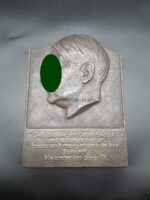 Ehren-Plakette, Adolf Hitler, Ich glaube an Deutschland und kämpfe dafür heute und morgen und in der Zukunft bis unser der Sieg ist.