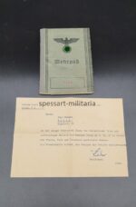 Wehrpass Freiwilliger Inf.Ers.Btl 313, gefallen