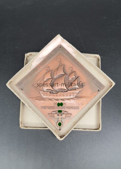 NSKK Teilnehmerplakette  „Ostfriesische Gelände- und Orientierungsfahrt 23.8.1936 NSKK Motorbrigade Nordsee“