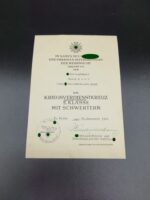 Urkunde Kriegsverdienstkreuz 2. Klasse 1939 Stab/SS-Geb.Nachr.Abt. Nord
