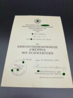 Urkunde Kriegsverdienstkreuz 2. Klasse 1939 Stab/SS-Geb.Nachr.Abt. Nord – Bild 2