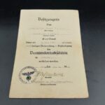 Urkunde Verwundetenabzeichen schwarz Stab I Flak-Regiment 33